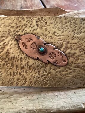 Copper and Brass Feather Turquoise - Women’s belt